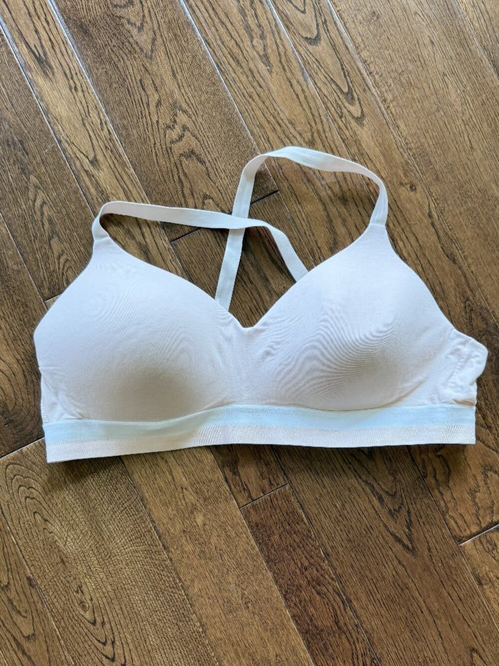 Hanes pink and white padded sports bra (3X)